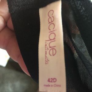 Sexy pink and black lace lined with nylon pink cup